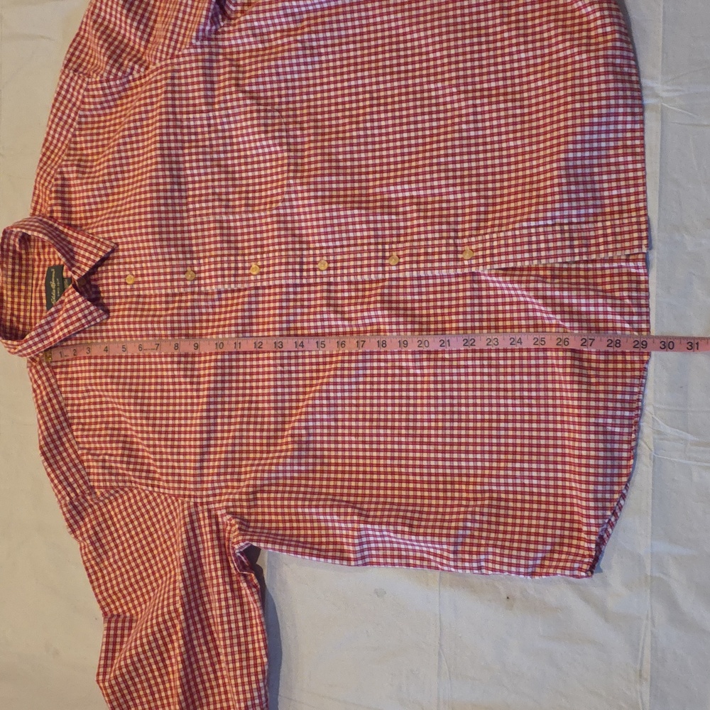 Eddie Bauer Men's Red White Checkered Long Sleeve Button-Down XXL - Picture 6 of 9